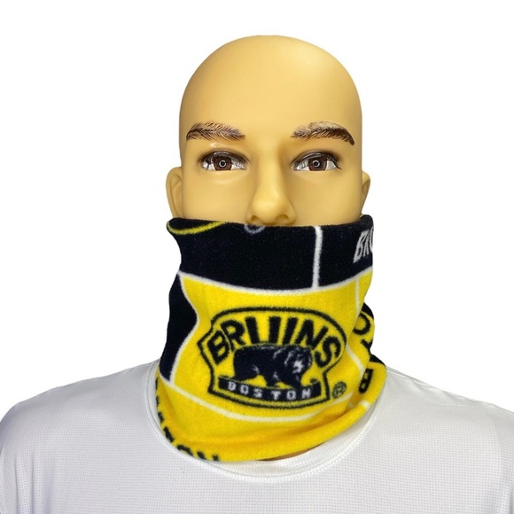NHL Boston Bruins Unisex Yellow Black Gator Neck Scarf Fleece Hockey Sports - Picture 3 of 4